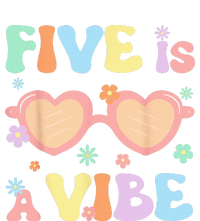 Five Is A Vibe 5 Year Old 5th Birthday Groovy Women's V-Neck T-Shirt