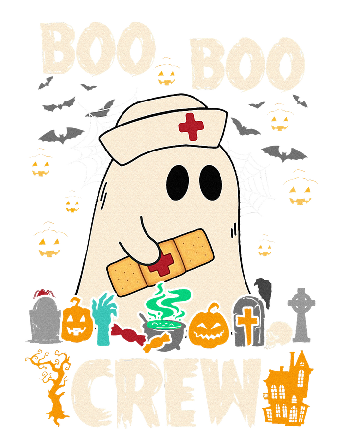 Vintage Boo Boo Crew Nurse Ghost Funny Halloween Costume Flat Bill Trucker Hat