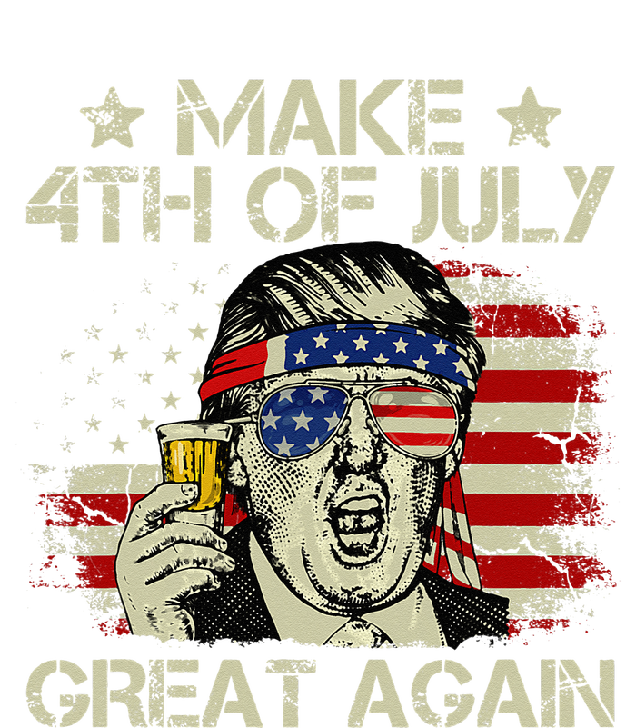 Trump Make 4th of July Great Again Merica Beer Drinking Women's V-Neck T-Shirt