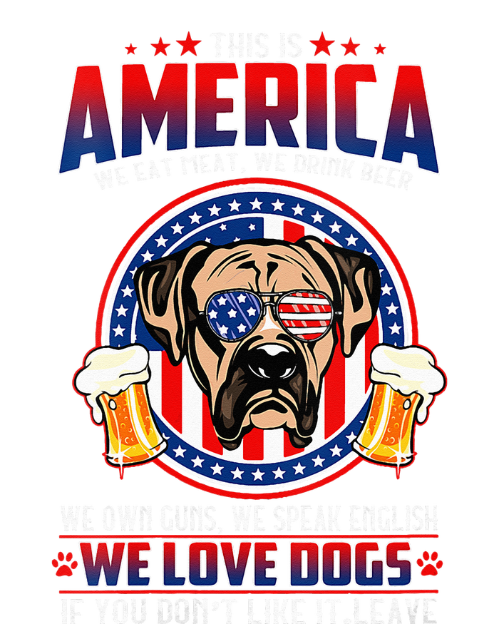 America We Love Dogs Boxer Dog and Beer 4th Of July T-Shirt