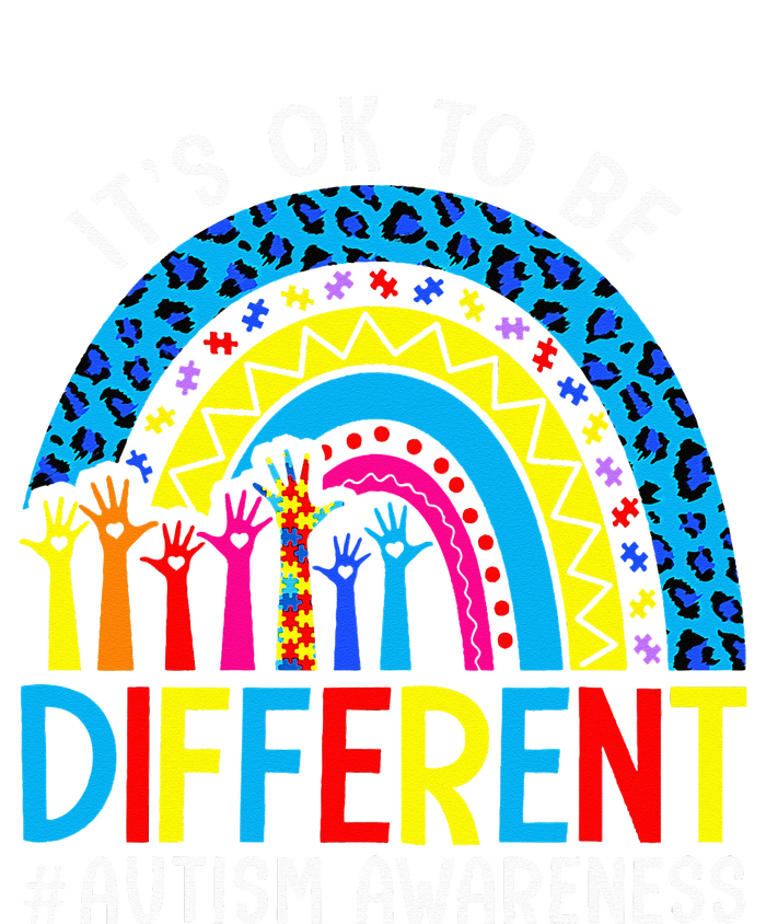 Rainbow Trendy Autism Awareness Tee It's Ok To Be Different Women's Racerback Cropped Tank