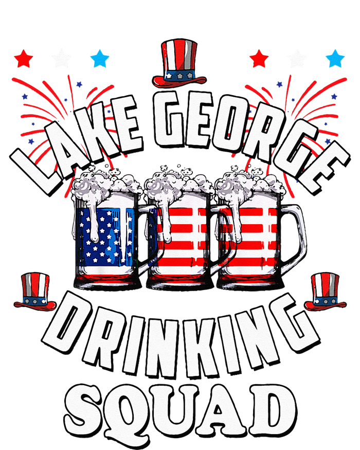 lake george drinking squad 4th of july usa flag beer Women's Racerback Tank