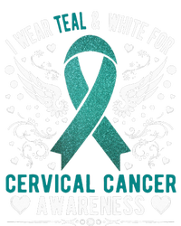 I Wear Teal & White For Cervical Cancer Awareness High Crown Mesh Back Trucker Hat