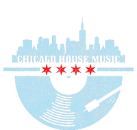 Chicago House Music Vintage Vinyl Dj Raver Flag Skyline Gift T-Shirt