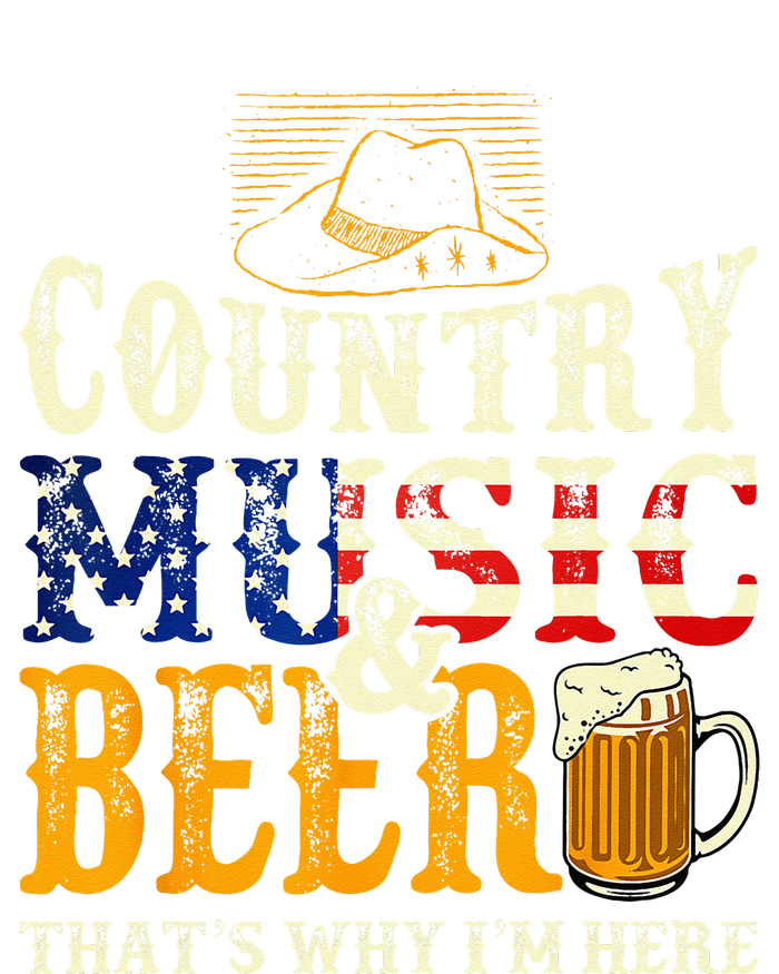 Country Music And Beer Thats Why Im Here Funny Drinking Flat Bill Trucker Hat