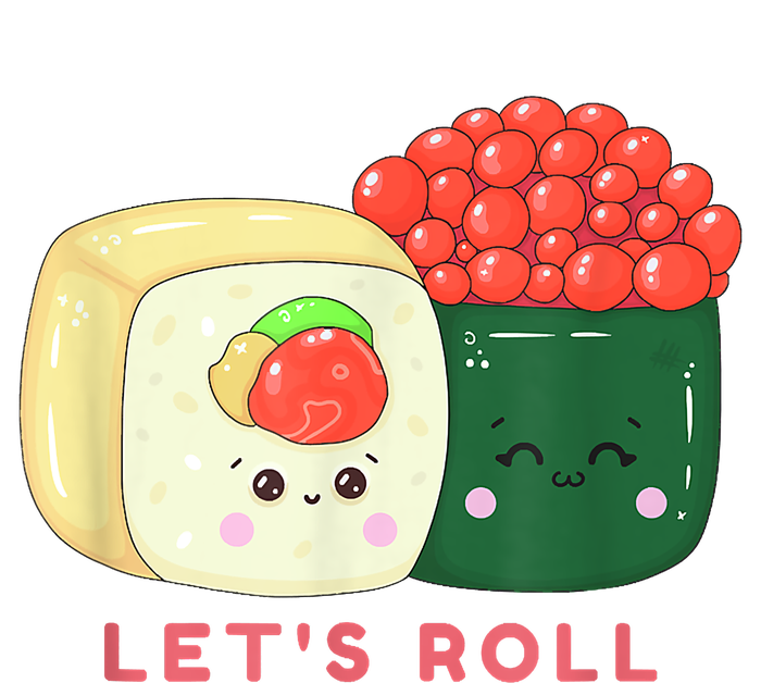 Sushi Roll Lets Roll Funny Japanese Design Bumper Sticker