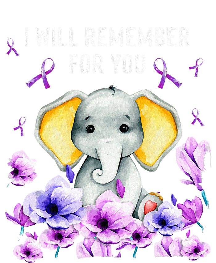 Alzheimer Awareness Cute Elephant I Will Remember For You T-Shirt