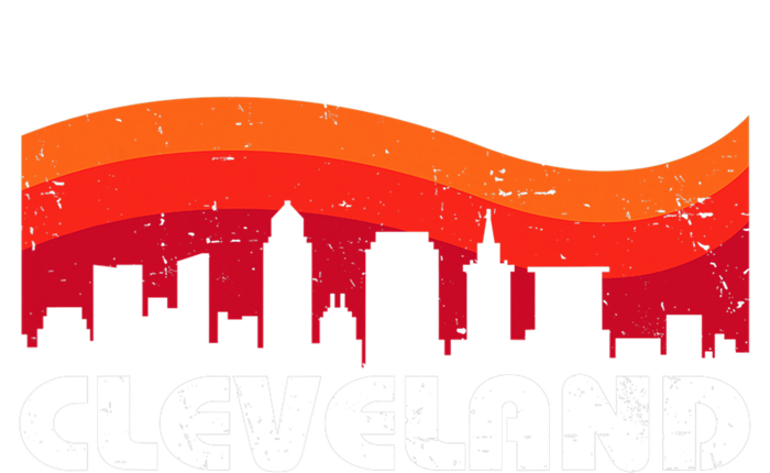 Retro Cleveland Ohio City Skyline Vintage CLE Souvenir High Crown Mesh Back Trucker Hat