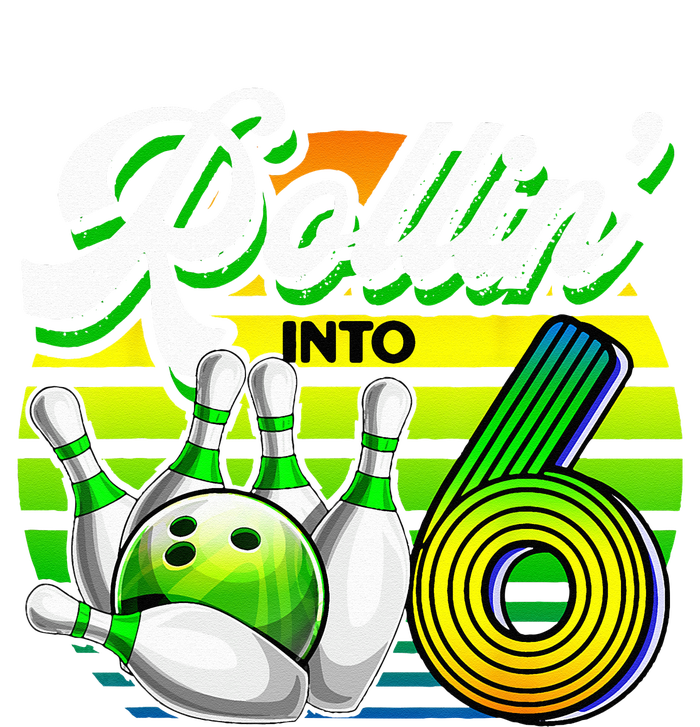 Rollin Into 6 Retro Bowling Ball 6th Birthday Party Women’s Perfect Tri Rocker Tank