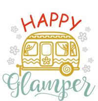 Happy Glamper Quote Adventure Awaits Funny Camper Camp Ladies Long Sleeve Shirt