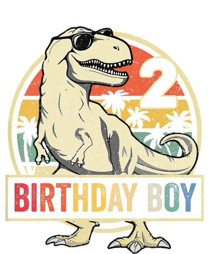 Kids 2 Year Old 2nd Birthday Boy T Rex Dinosaur Women's Knotted Racerback Tank