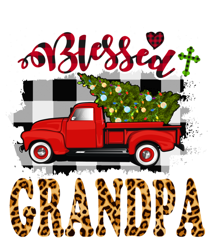 Blessed Grandpa Red Truck Plaid Xmas Tree Family Christmas Gift T-Shirt