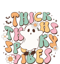 Cute Ghost Thick Thighs Spooky Vibes Death Pumpkin Retro Halloween T-Shirt