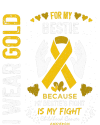 Childhood Cancer Survivor Support I Wear Gold For My Bestie Striped Beanie with Solid Band