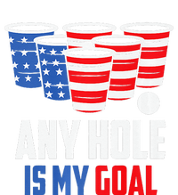 USA Flag Beer Pong Game 4th of July Beer any hole is my goal T-Shirt