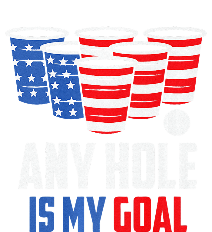 USA Flag Beer Pong Game 4th of July Beer any hole is my goal T-Shirt