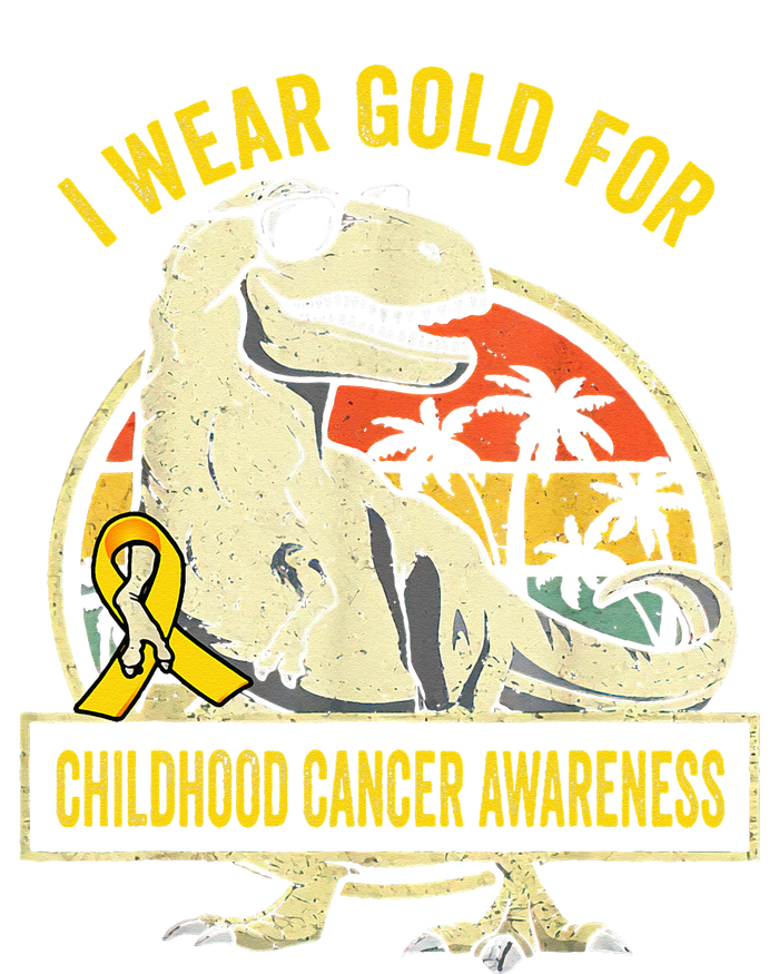 I Wear Gold For Childhood Cancer Awareness Dinosaur T-Shirt