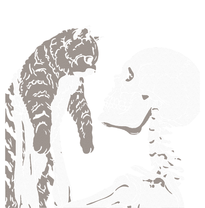 Skeleton Holding A Cat Lazy Halloween Costume Skull Baby Bodysuit