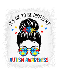 autism awareness messy bun bleached its ok to be different Drawstring Bag