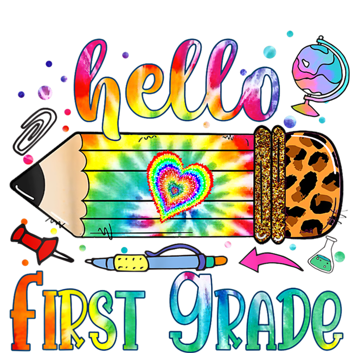 Hello 1st Grade Leopard Pencil Tie Dye Funny Back To School 25L Jumbo Tote