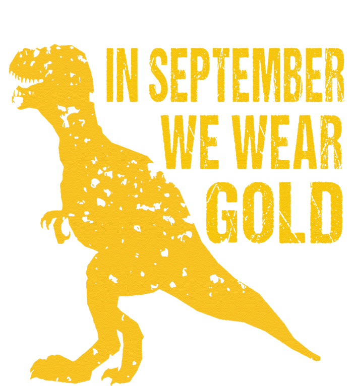 In September We Wear Gold Trex Childhood Cancer Awareness Kids Long Sleeve Shirt