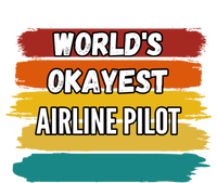 Airline Pilot Funny Gift Worlds Okayest Airline Pilot Meaningful Gift Stripe Pom Pom Beanie