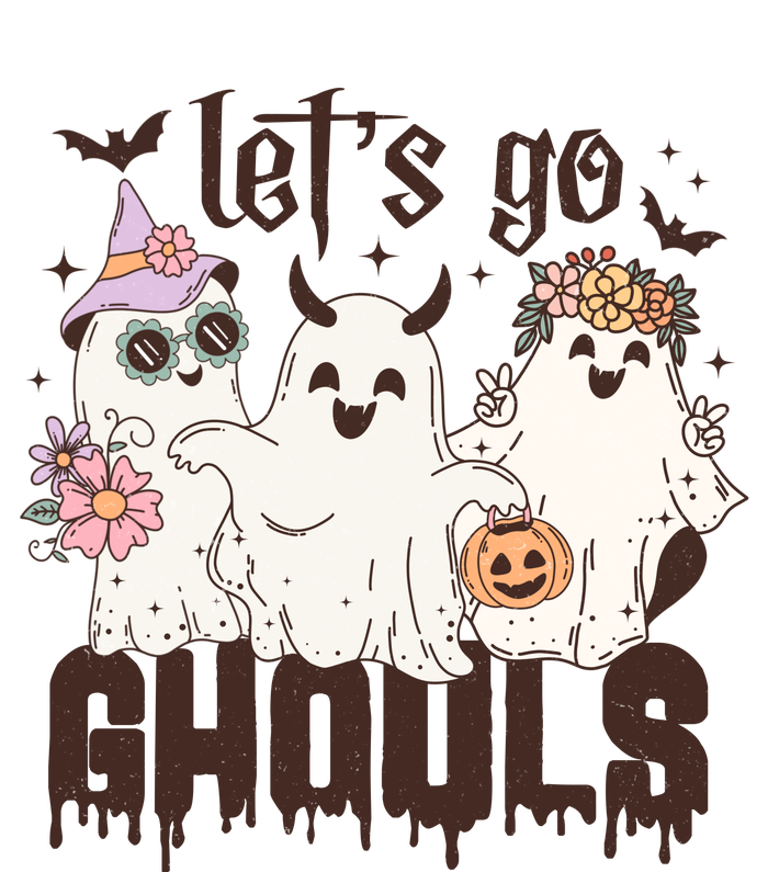 Lets Go Ghouls Cute Ghost Funny Halloween Spooky Season Gift T-Shirt