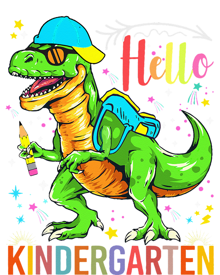 Hello Kindergarten Back To School Dinosaur Design. Women's Racerback Cropped Tank