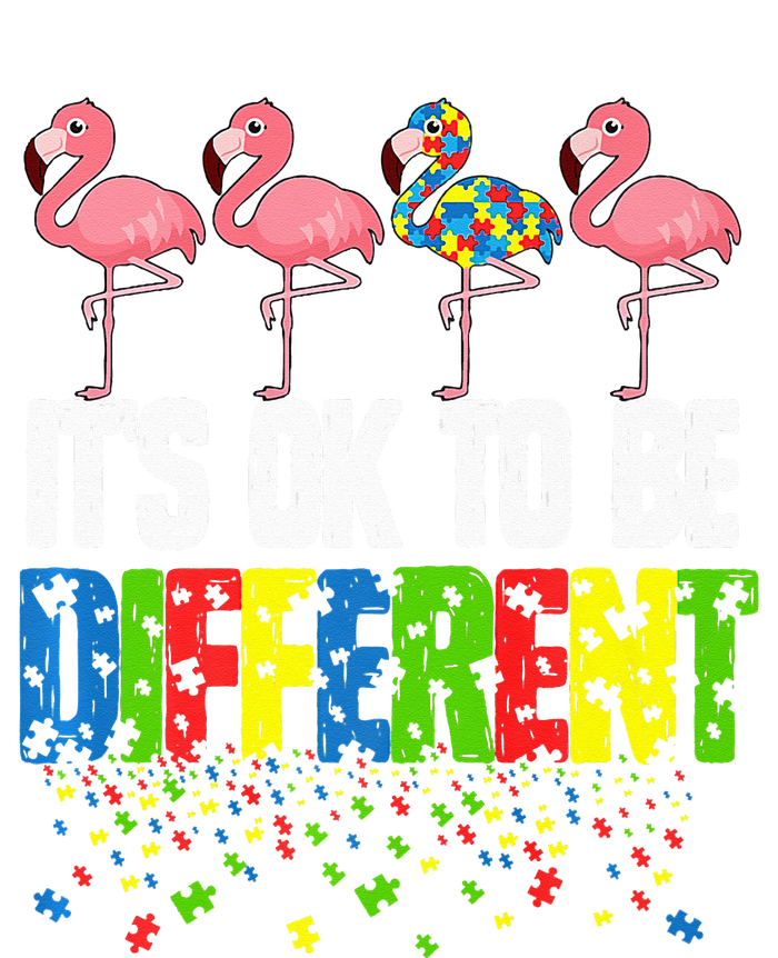 Autism Awareness Day Flamingo Gift It's Ok To Be Different T-Shirt