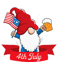 Cute 4th of July Gnome with Us Flag and Beer Patriotic T-Shirt