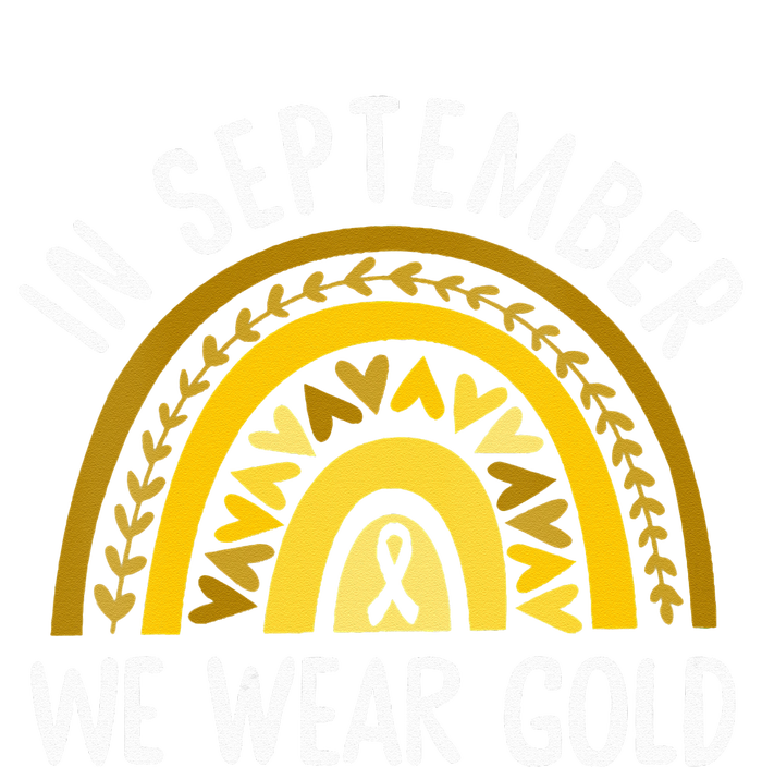 In September We Wear Gold Childhood Cancer Awareness Rainbow Kids Long Sleeve Shirt