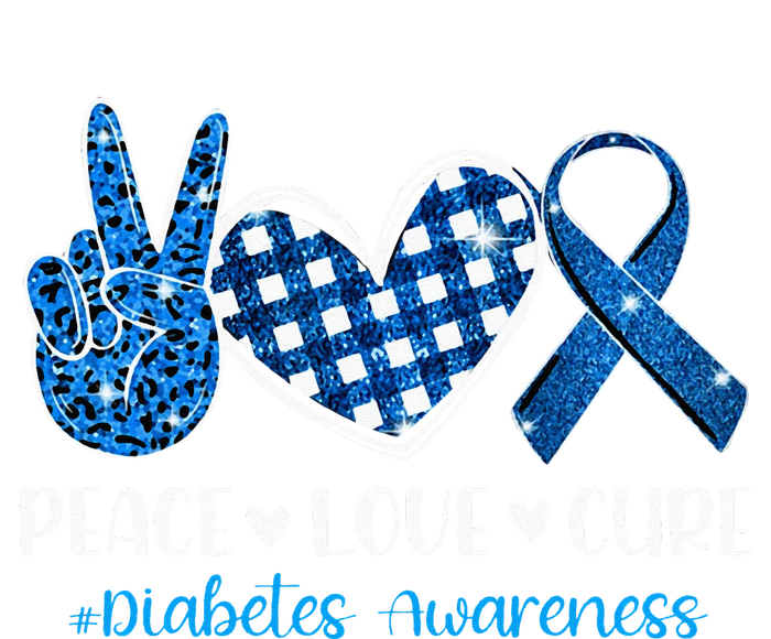 peace love cure grey blue ribbon diabetes awareness Sustainable Bucket Hat