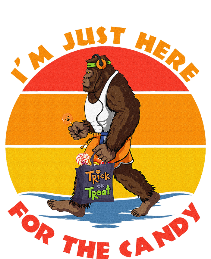 Im Just Here For The Candy Funny Bigfoot Halloween Costume T-Shirt