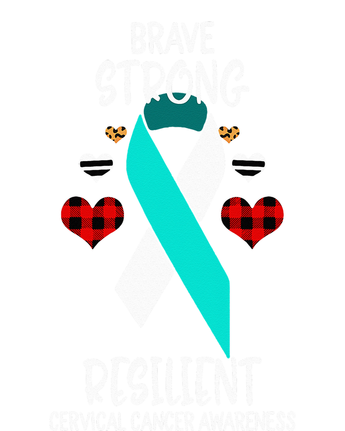 Brave Strong Resilient Cervical Cancer Awareness Ribbon T-Shirt