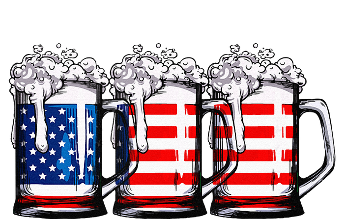 Beer American Flag 4th of July  Merica USA Drinking T-Shirt