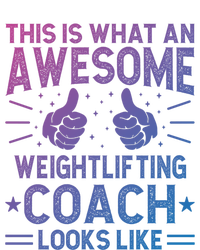 Awesome Weightlifting Coach Funny Weightlifting Coach Gift Stripe Pom Pom Beanie