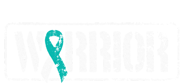 Cervical Cancer Warrior Teal White MilitaryStyle Ribbon Tall T-Shirt