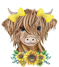 Cute Baby Highland Cow With Sunflowers Calf Animal Farm Sweatshirt