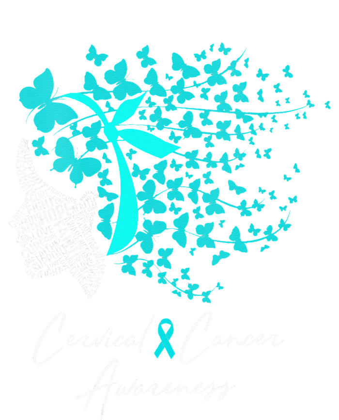 Cervical Cancer Awareness Teal Butterflies Women's T-Shirt