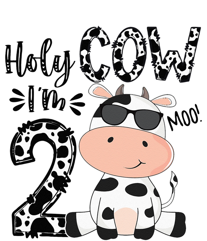 Kids Holy Cow Im 2 Birthday Boy 2nd Cow Farm Animals Bday T-Shirt