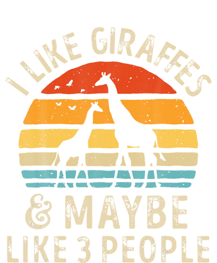 I Like Giraffes And Maybe 3 People Funny Giraffe Lover Retro Dry Zone Grid Polo