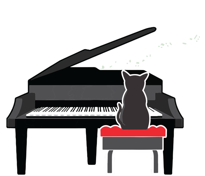 Cat Playing Piano Music Lover Funny Youth Performance Sprint T-Shirt