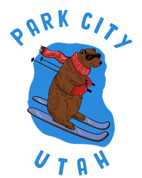 Skiing Bear On Ski Slope Funny Park City Utah Souvenir Funny Gift T-Shirt