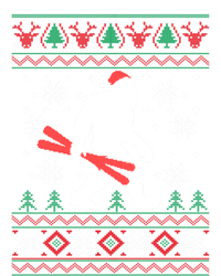 Skiing Bigfoot Wear Santa Hat Ugly Christmas For Skier Ski Funny Gift T-Shirt