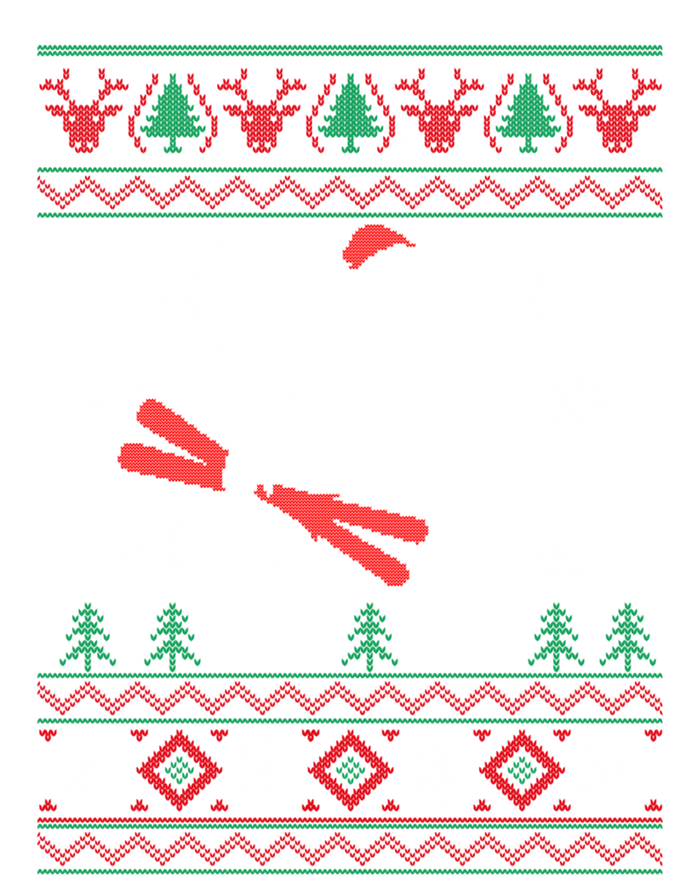 Skiing Bigfoot Wear Santa Hat Ugly Christmas For Skier Ski Funny Gift T-Shirt