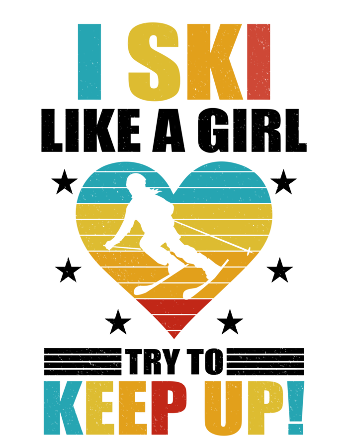 I Ski Like A Try To Keep Up Cross Country Skiing Winter Gift Long Sleeve Shirt