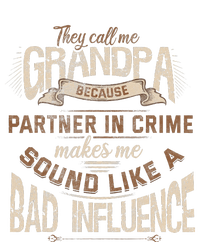 Funny Grandpa Partner In Crime Phrase Granddad Humor Women's Knotted Racerback Tank