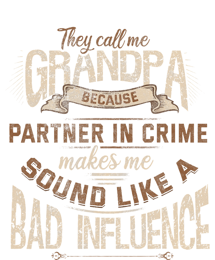 Funny Grandpa Partner In Crime Phrase Granddad Humor Women's Knotted Racerback Tank