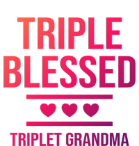 Triple Blessed Triplet Grandma Grand Funny Grandmother Gift Kids Long Sleeve Shirt