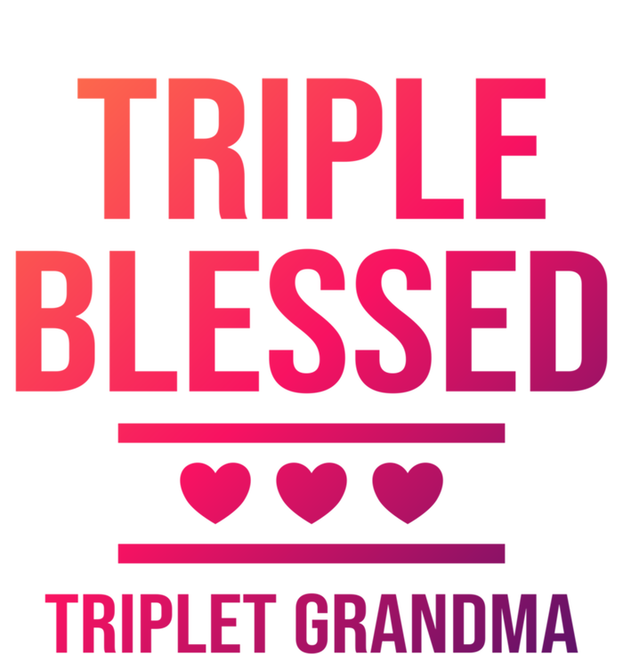 Triple Blessed Triplet Grandma Grand Funny Grandmother Gift Kids Long Sleeve Shirt